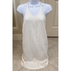 A.L.C. Silk Sleeveless Crochet‎ Racerback White Mini Dress Long Tunic Size 0